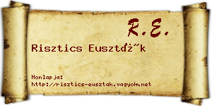 Risztics Euszták névjegykártya